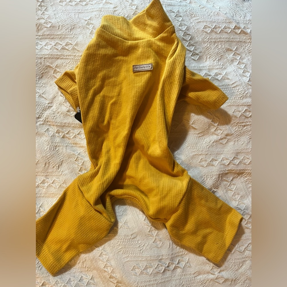 Dog Cat yellow onesie and Dog Cat pink shirt